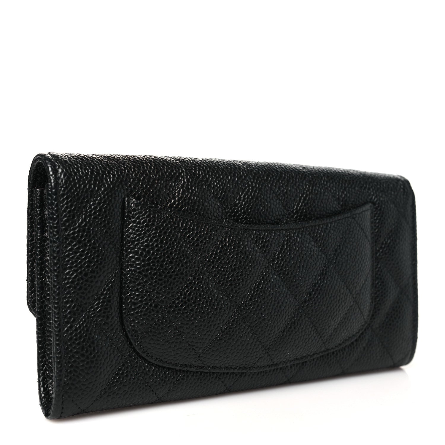 Chanel Caviar Quilted Large Gusset Flap Wallet Black 3 of 10