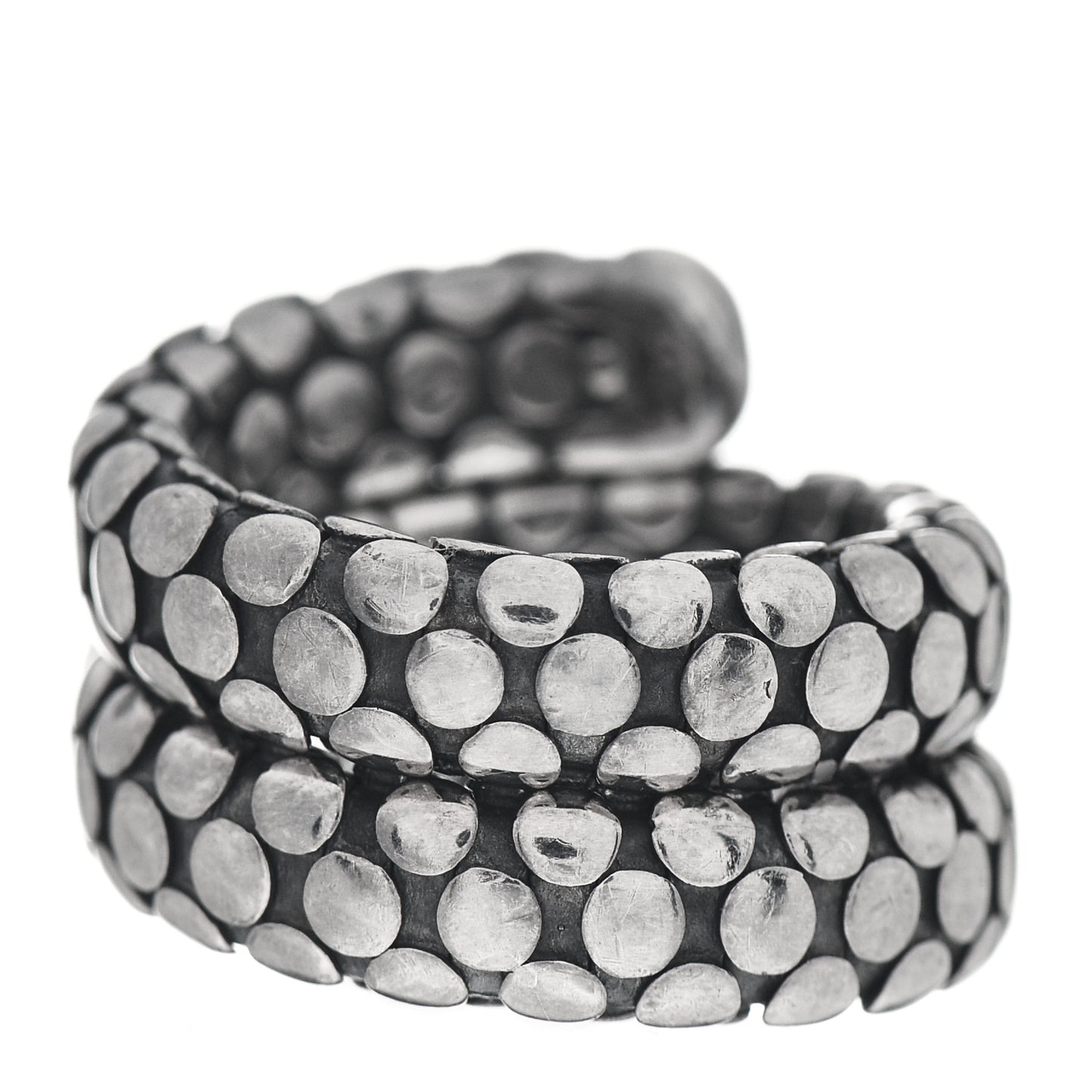 Sterling Silver Dot Double Coil Ring 48 4.5