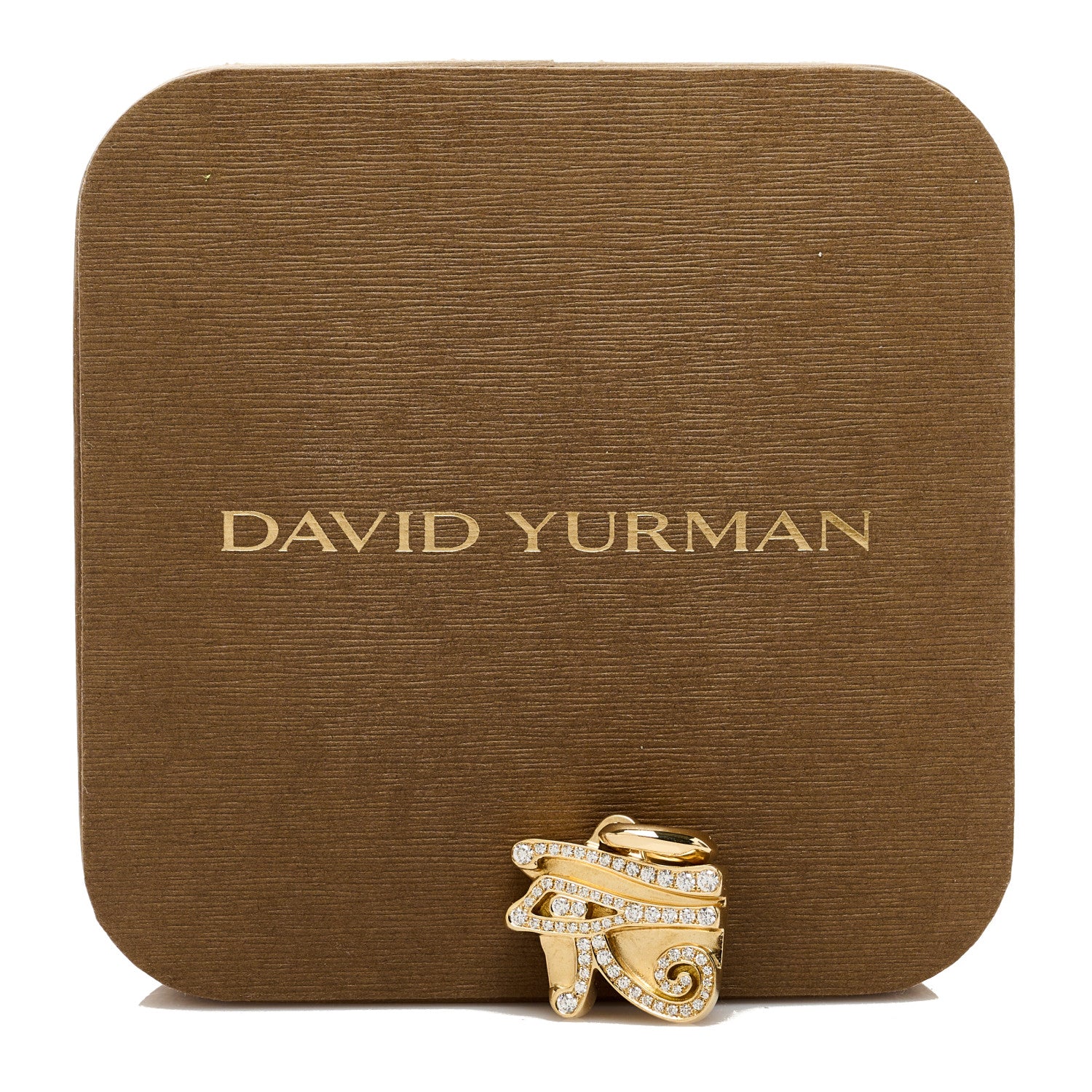 David Yurman 18K Yellow Gold Diamond Cairo Eye of Horus Amulet Pendant 4 of 4