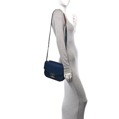 Chanel Grained Calfskin Quilted Medium Cuba Top Handle Flap Blue 2 of 12