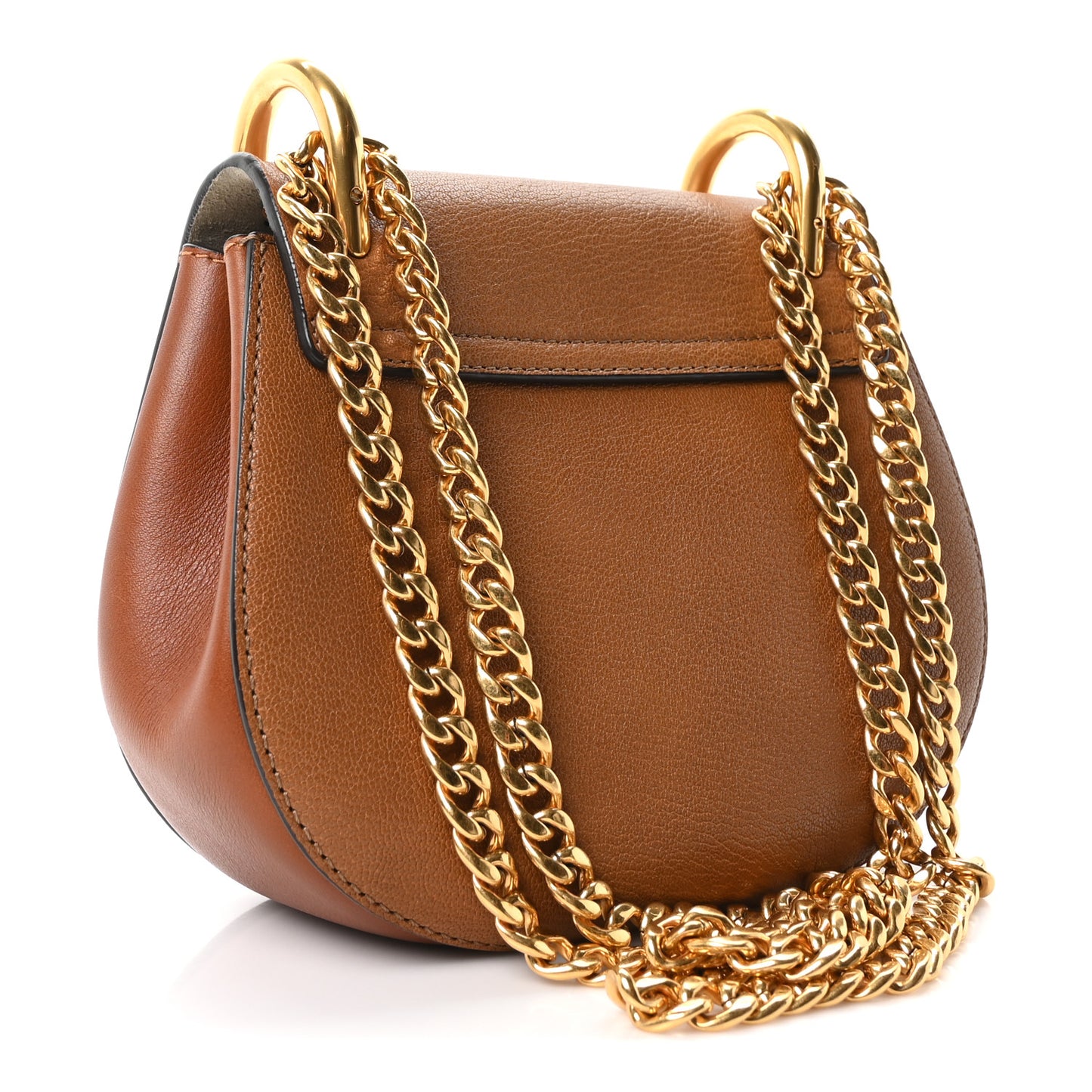 Grained Lambskin Mini Drew Shoulder Bag Caramel