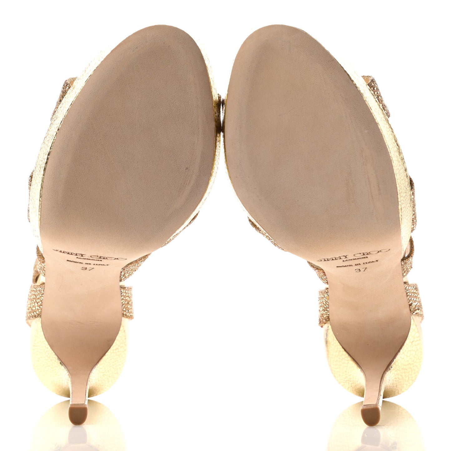 Glitter Vamp Platform Sandals 37 Gold
