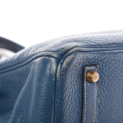 Hermes Taurillon Clemence Birkin 35 Bleu Thalassa 41 of 44