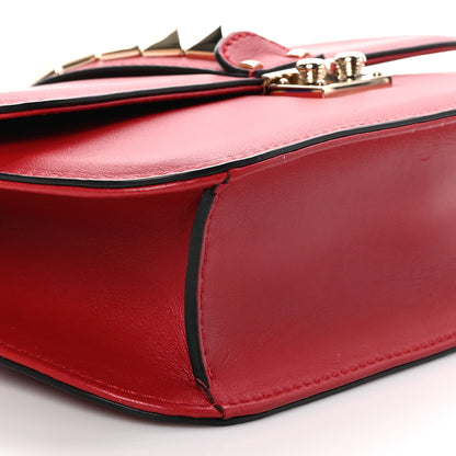 Valentino Garavani Vitello Medium Glam Lock Rockstud Flap Red 7 of 8