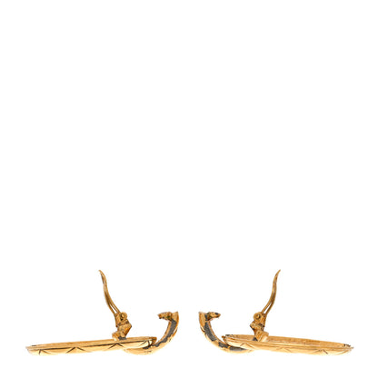Chanel Quilted Hoop Clip On Earrings Gold 3 of 4