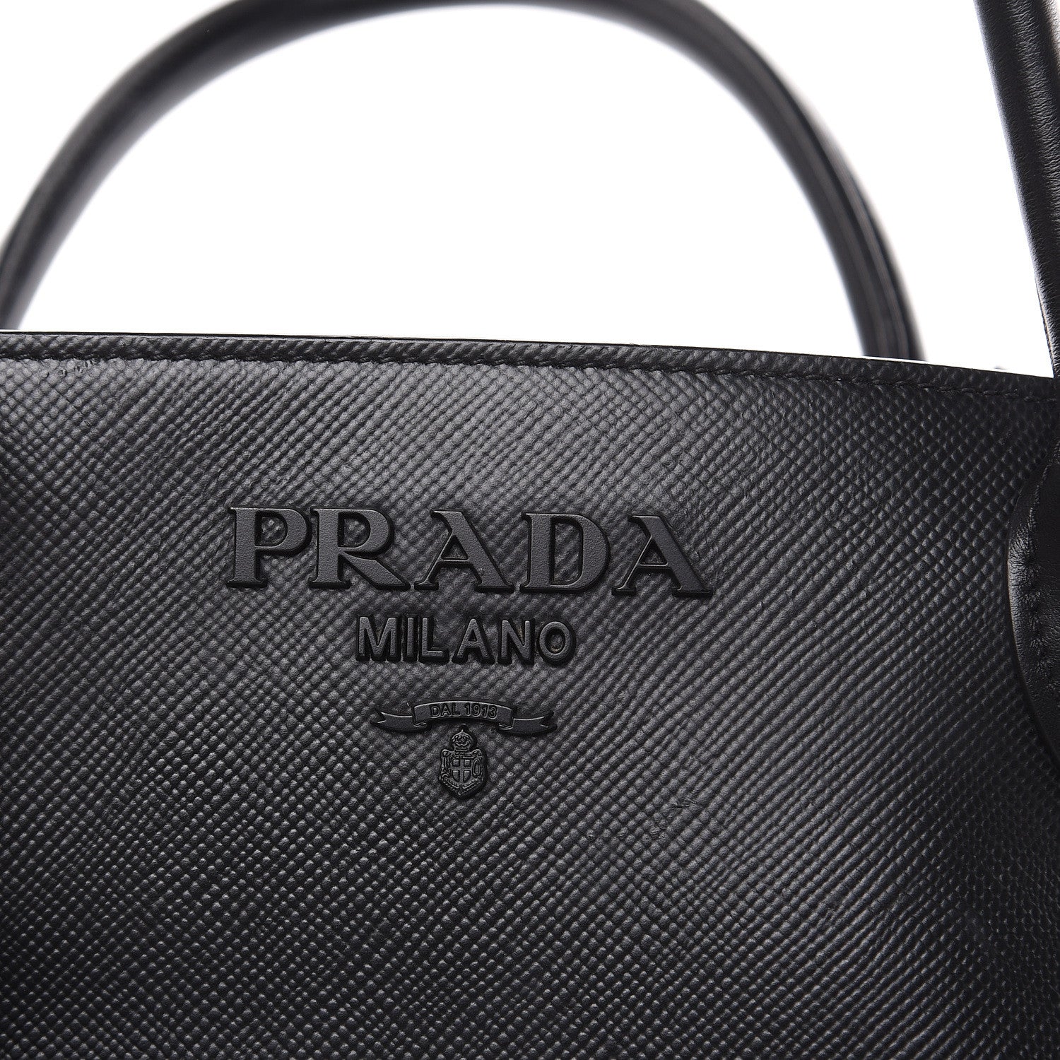 Prada Saffiano Cuir Calfskin Large Monochrome Top Handle Tote Black 10 of 13