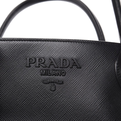 Prada Saffiano Cuir Calfskin Large Monochrome Top Handle Tote Black 10 of 13