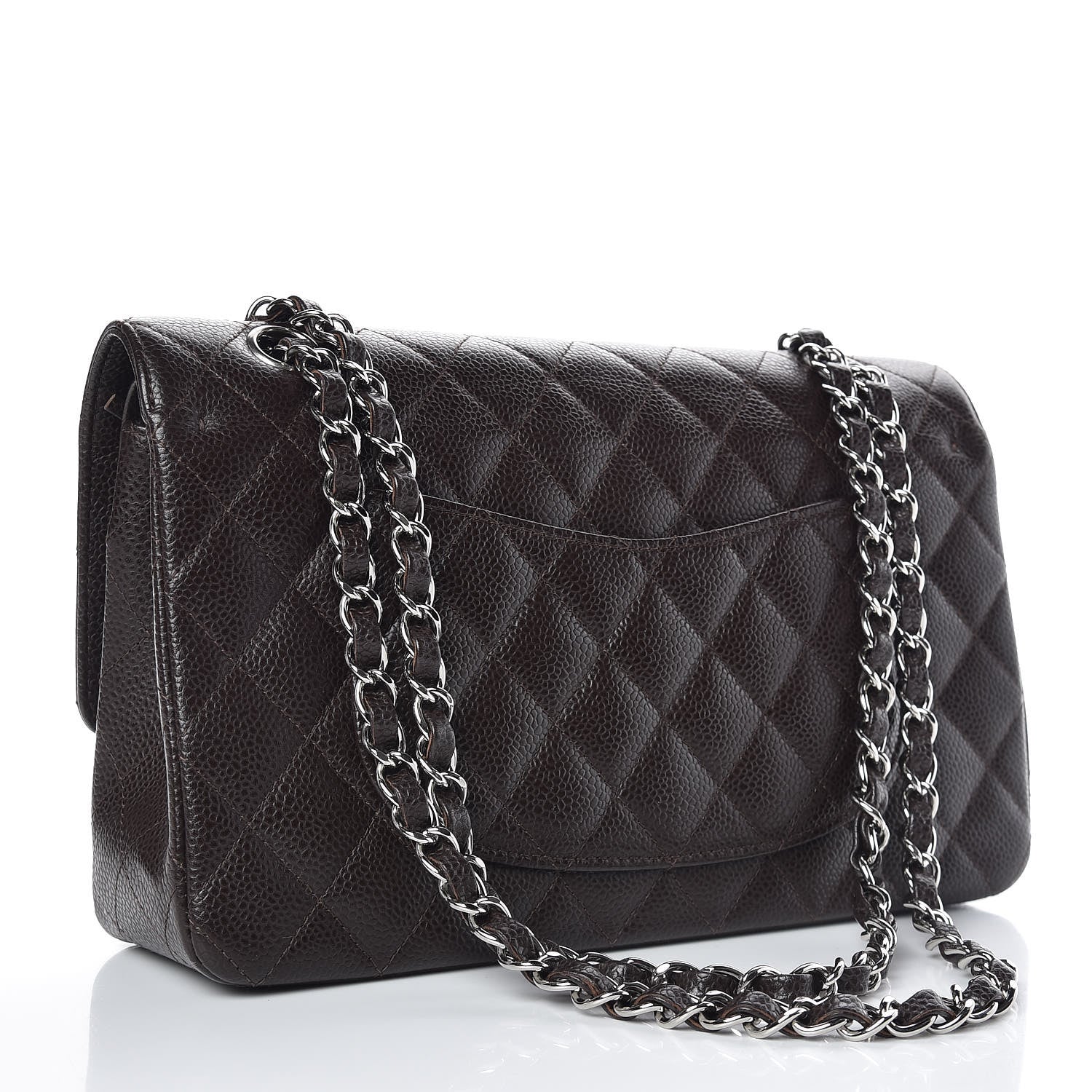 Chanel Caviar Quilted Medium Double Flap Brown 4 of 12