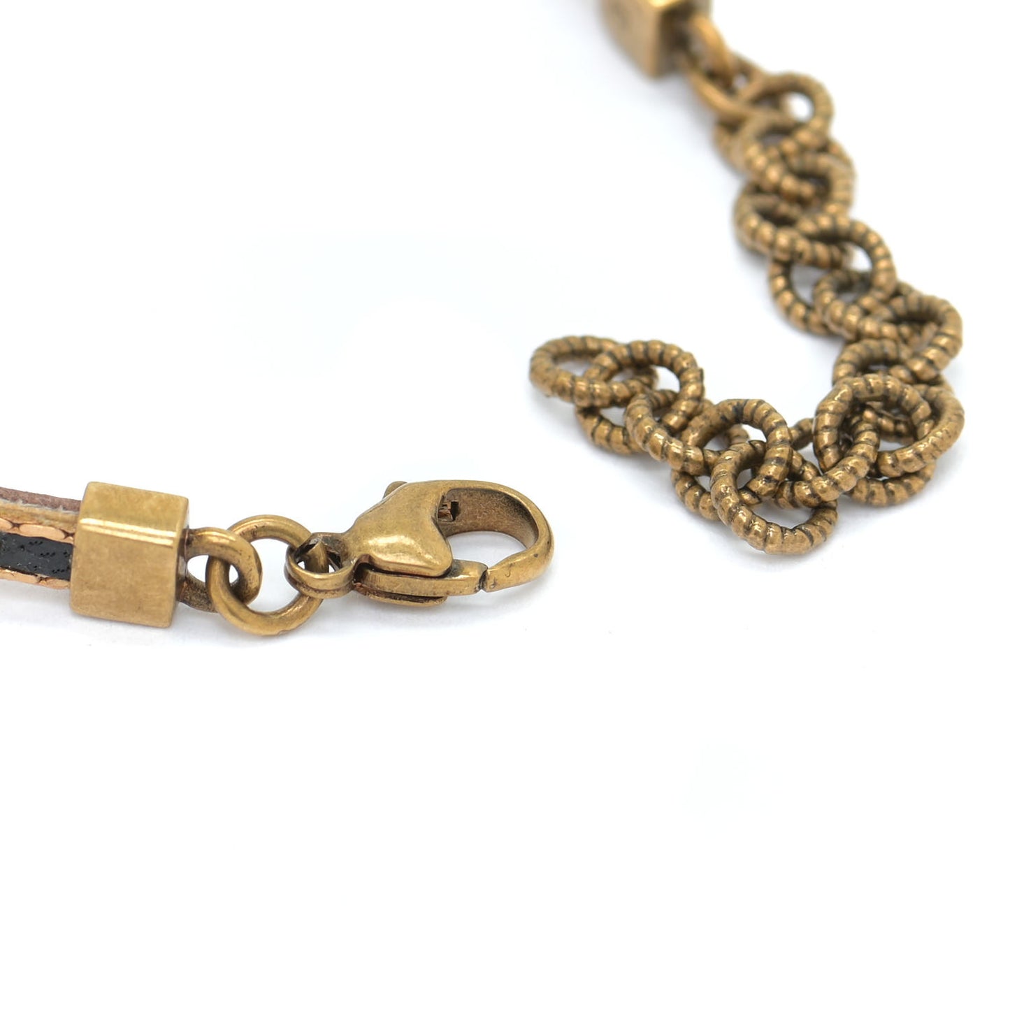 Metal Crystal Double G Bracelet Aged Gold