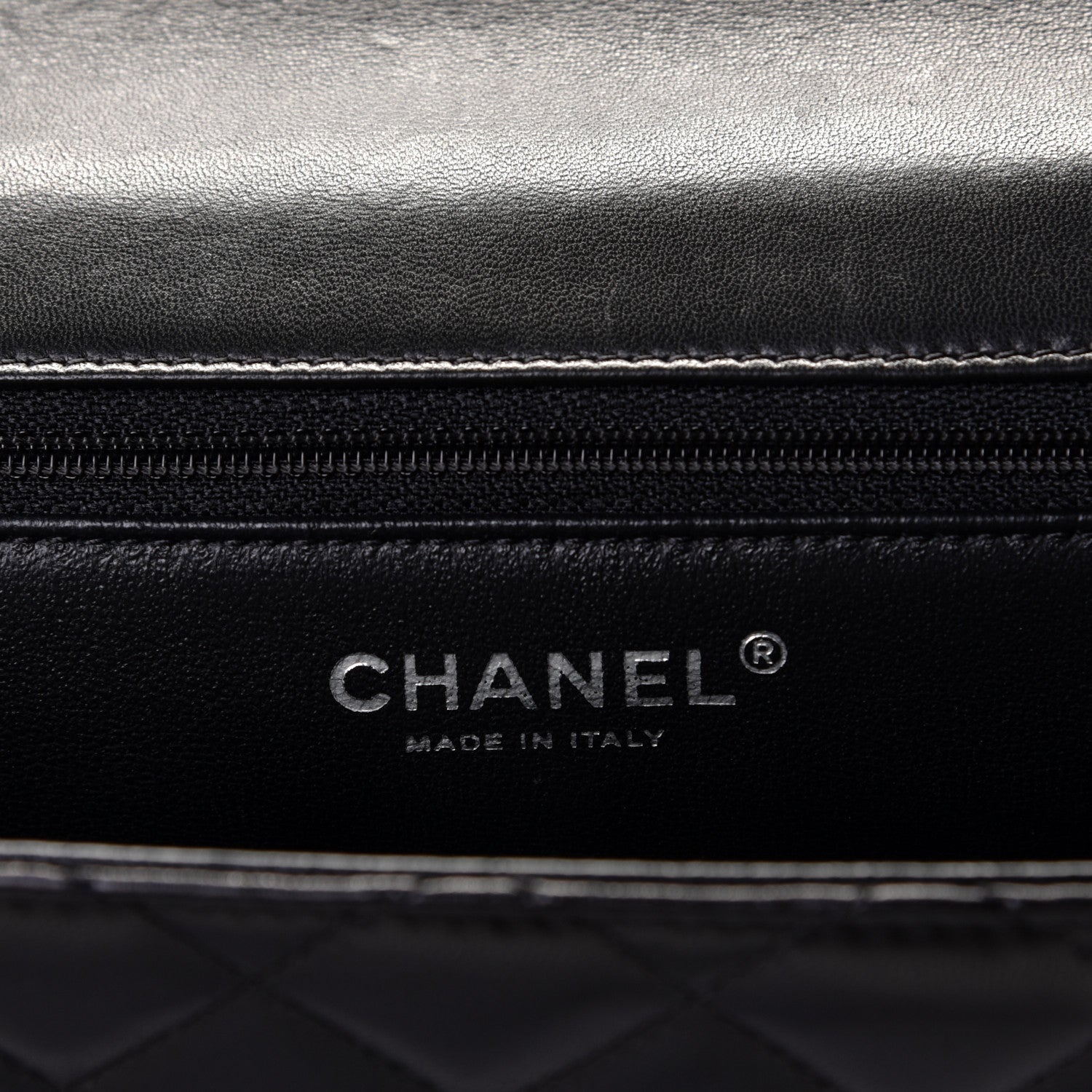 Chanel Lambskin Quilted Large Classic Twist Crescent Flap Black Burgundy 6 of 7