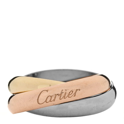 Cartier 18K Pink Yellow White Gold Classic Trinity Ring 51 5.75 1 of 5