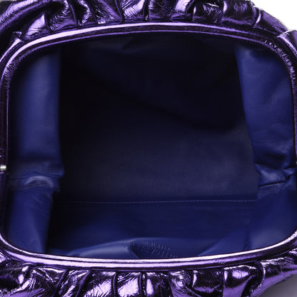 Bottega Veneta Metallic Crinkled Lambskin The Pouch Viola 4 of 4