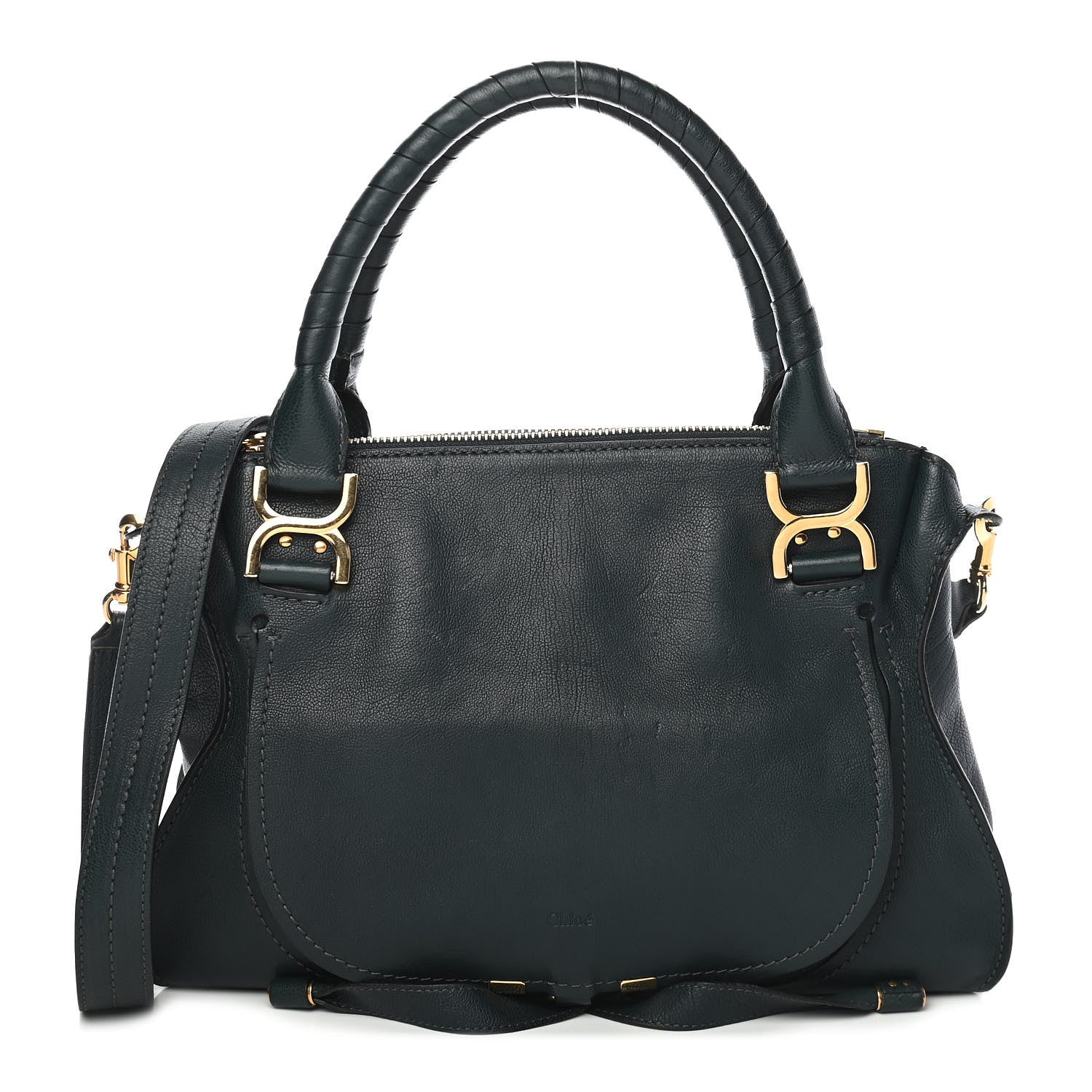 Chloe Natural Grain Calfskin Medium Marcie Satchel Teal 1 of 10