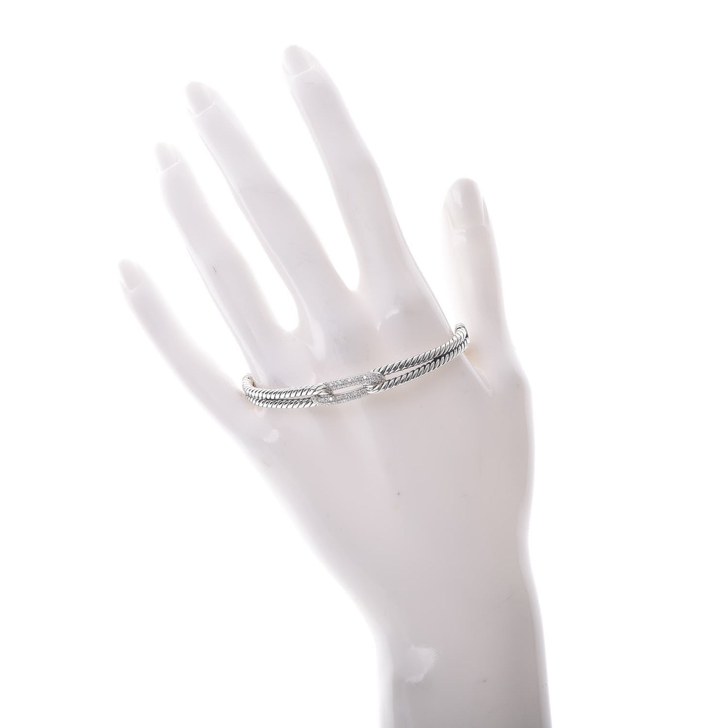 Sterling Silver Diamond 7mm Mini Loop Labyrinth Bracelet