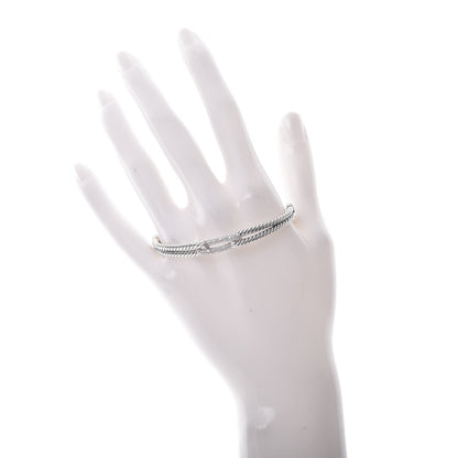 David Yurman Sterling Silver Diamond 7mm Mini Loop Labyrinth Bracelet 2 of 5