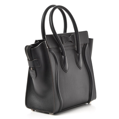 Celine Drummed Calfskin Micro Luggage Black 3 of 7