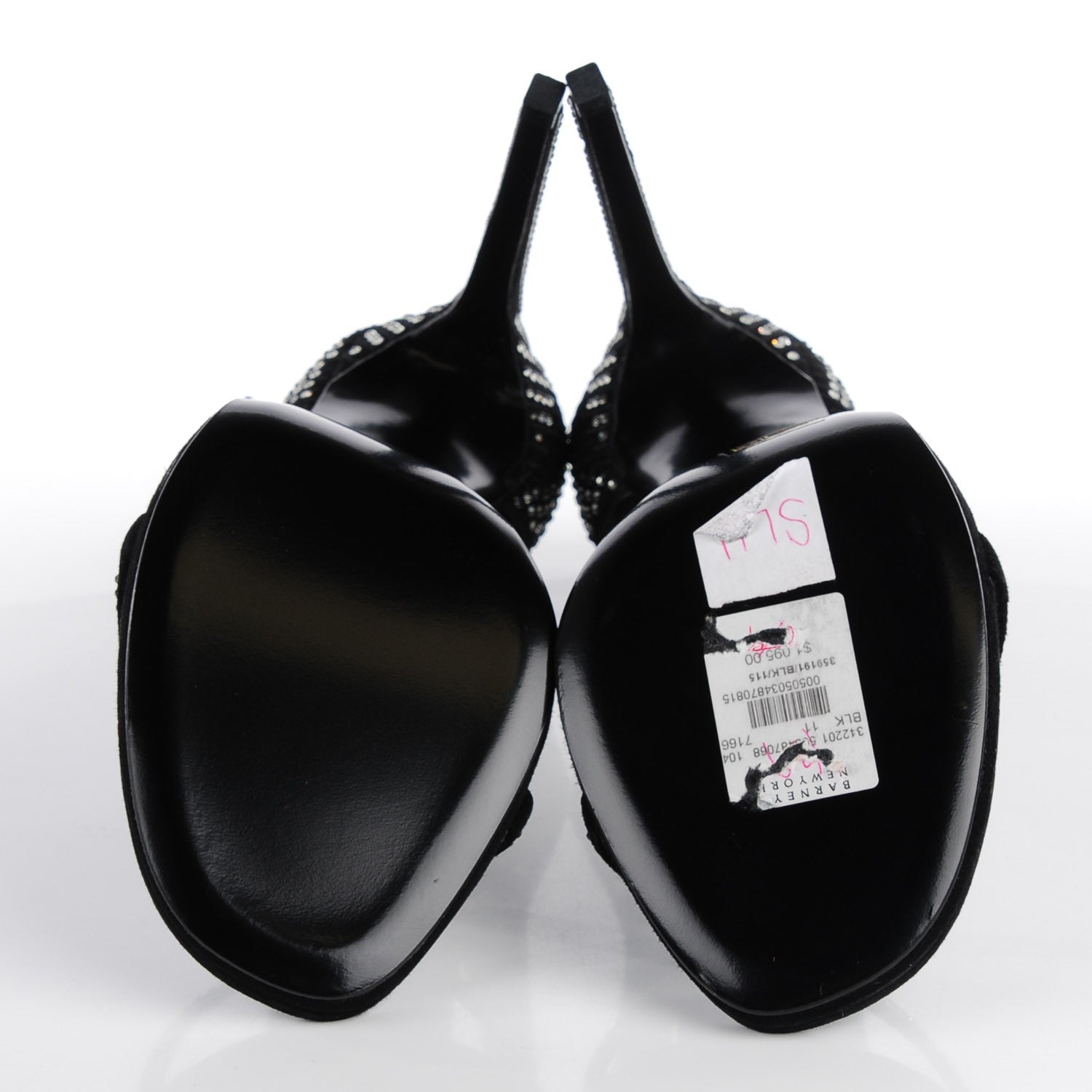 Saint Laurent Crystal Studded Suede Jane 110 Ankle Strap Sandals 41 Black 5 of 7