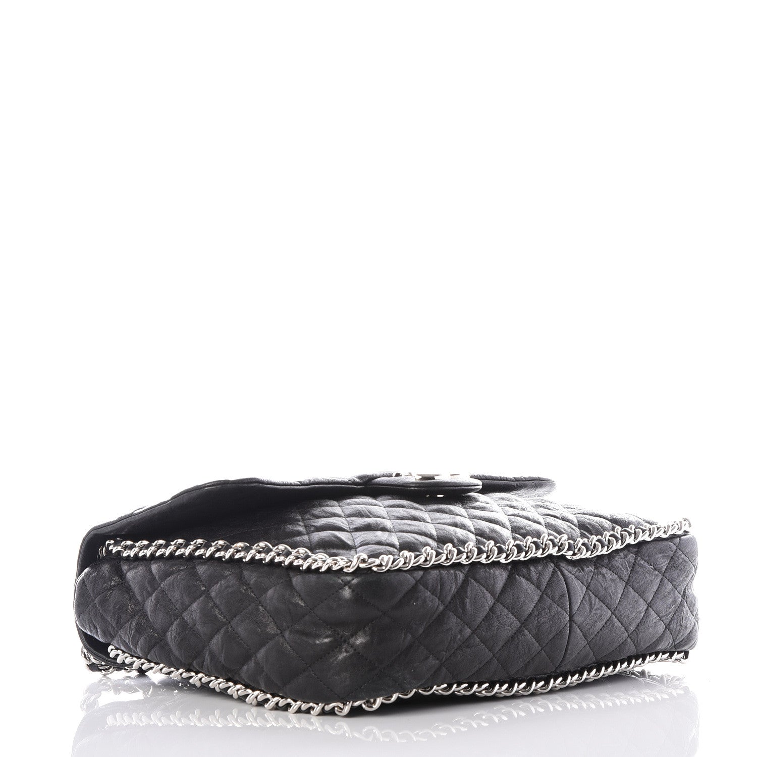 Chanel Washed Lambskin Quilted Maxi Chain Around Flap Black 3 of 9