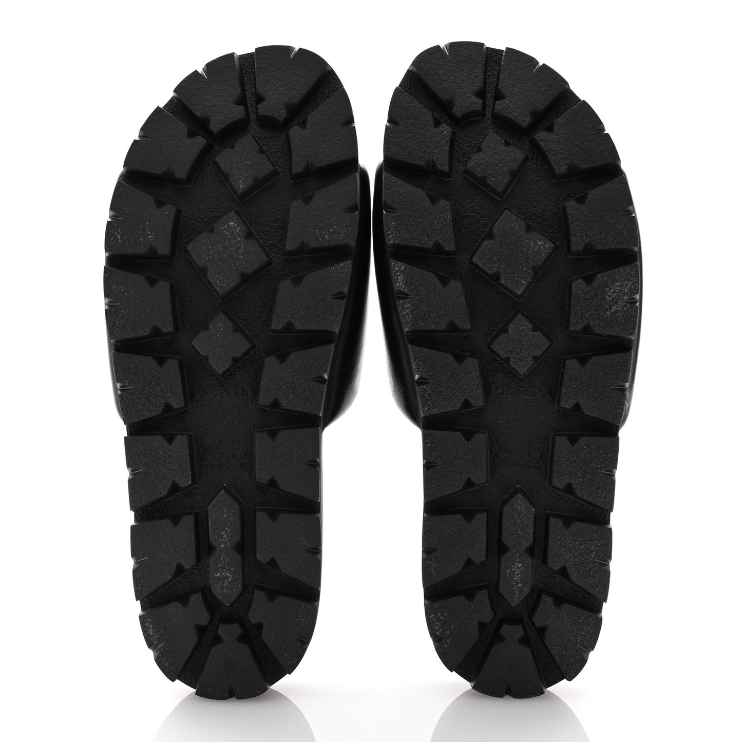 Nappa Soft Padded Metal Triangle Logo Mens Slide Sandals 10 Black