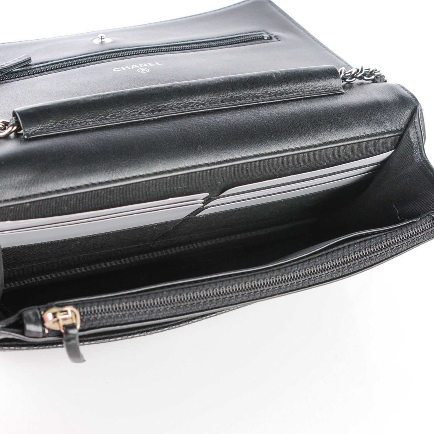 Chanel Caviar Timeless CC Wallet On Chain WOC Black 6 of 9