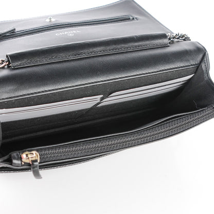 Chanel Caviar Timeless CC Wallet On Chain WOC Black 6 of 9