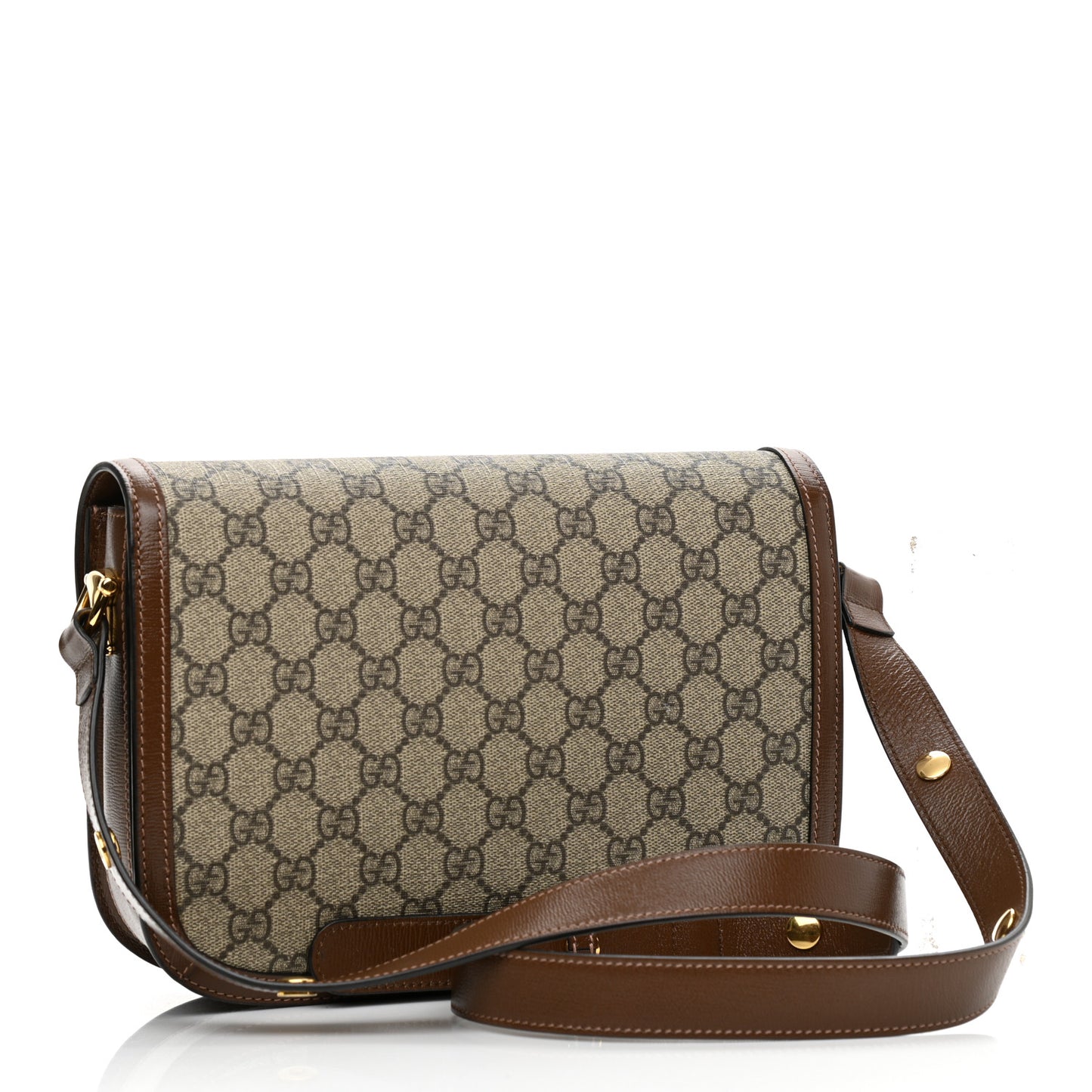 GG Supreme Monogram Horsebit 1955 Shoulder Bag Beige Brown Sugar