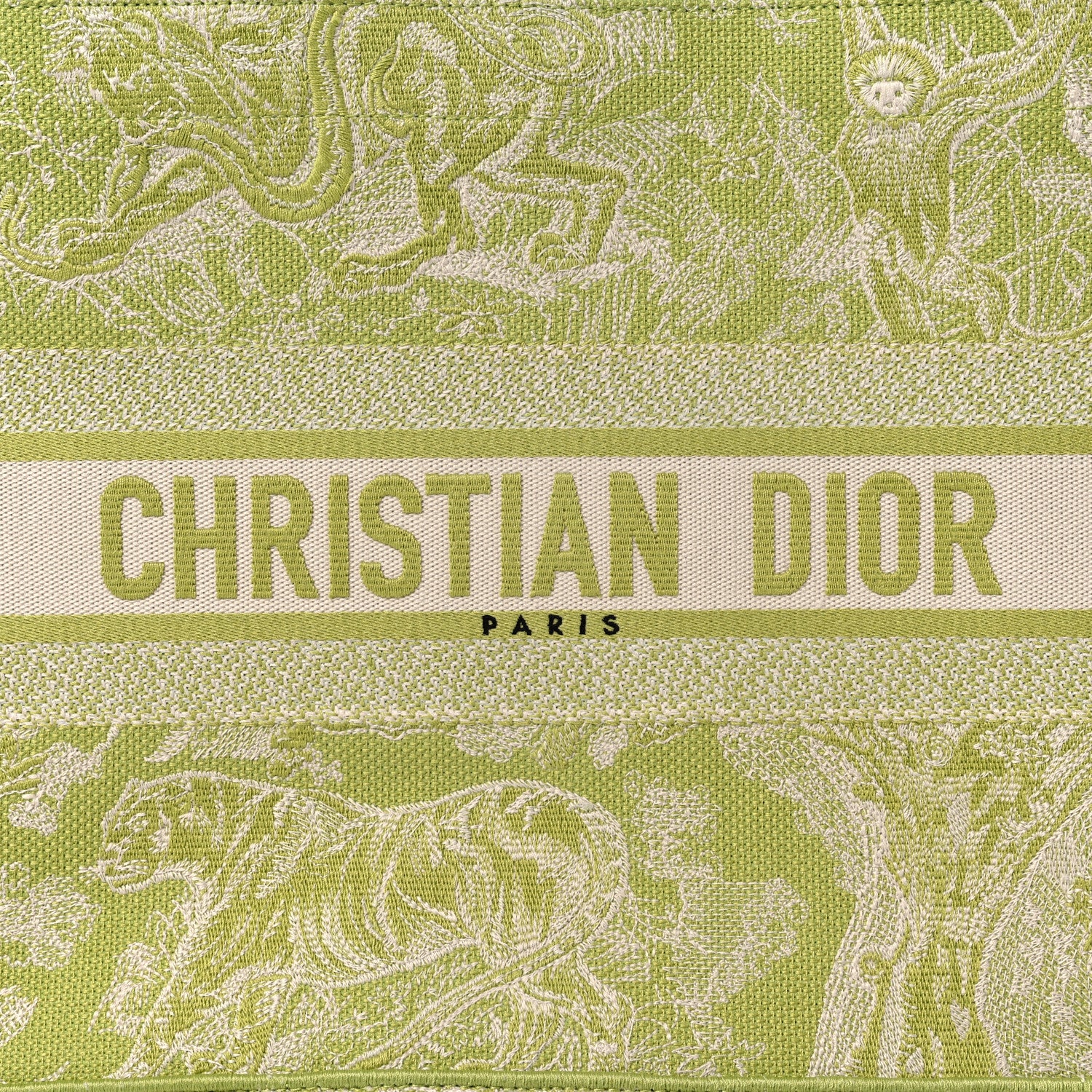 Christian Dior Canvas Embroidered Dioriviera Toile De Jouy Book Tote D-Lite Green 9 of 9