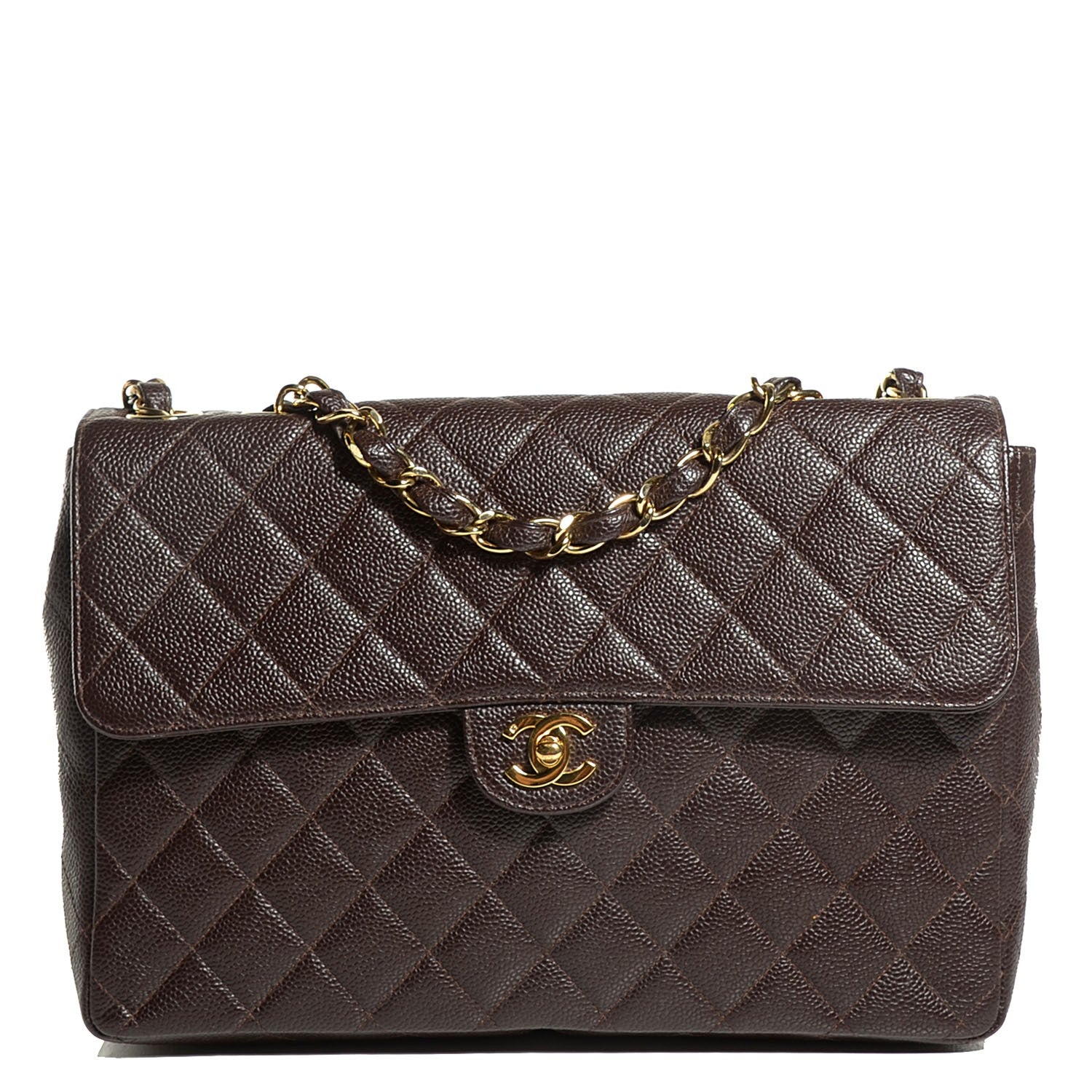 Chanel Caviar Quilted Jumbo Single Flap Brown 1 of 8