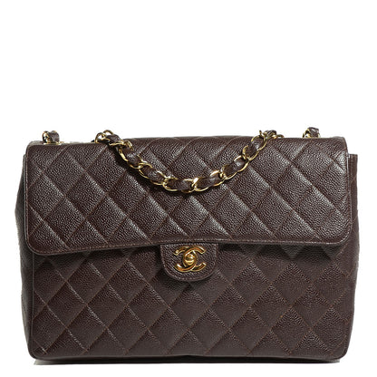 Chanel Caviar Quilted Jumbo Single Flap Brown 1 of 8
