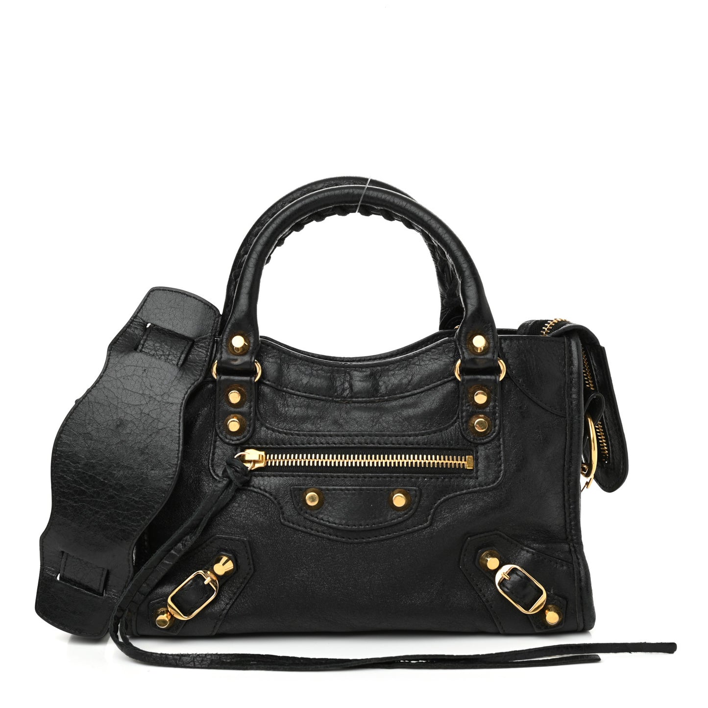 Agneau Classic Gold Hardware Mini City Black