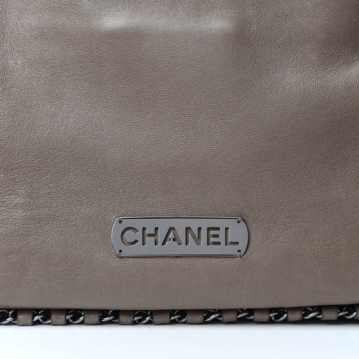 Lambskin Chain Hobo Grey