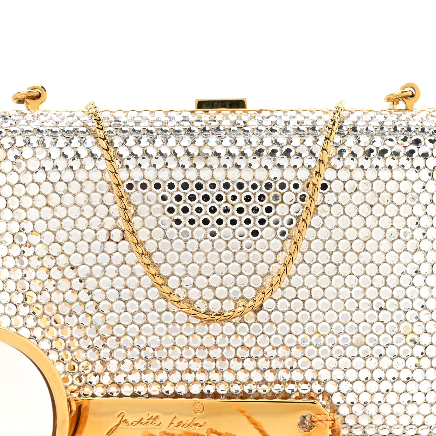Swarovski Crystal Minaudiere Clutch Silver Gold