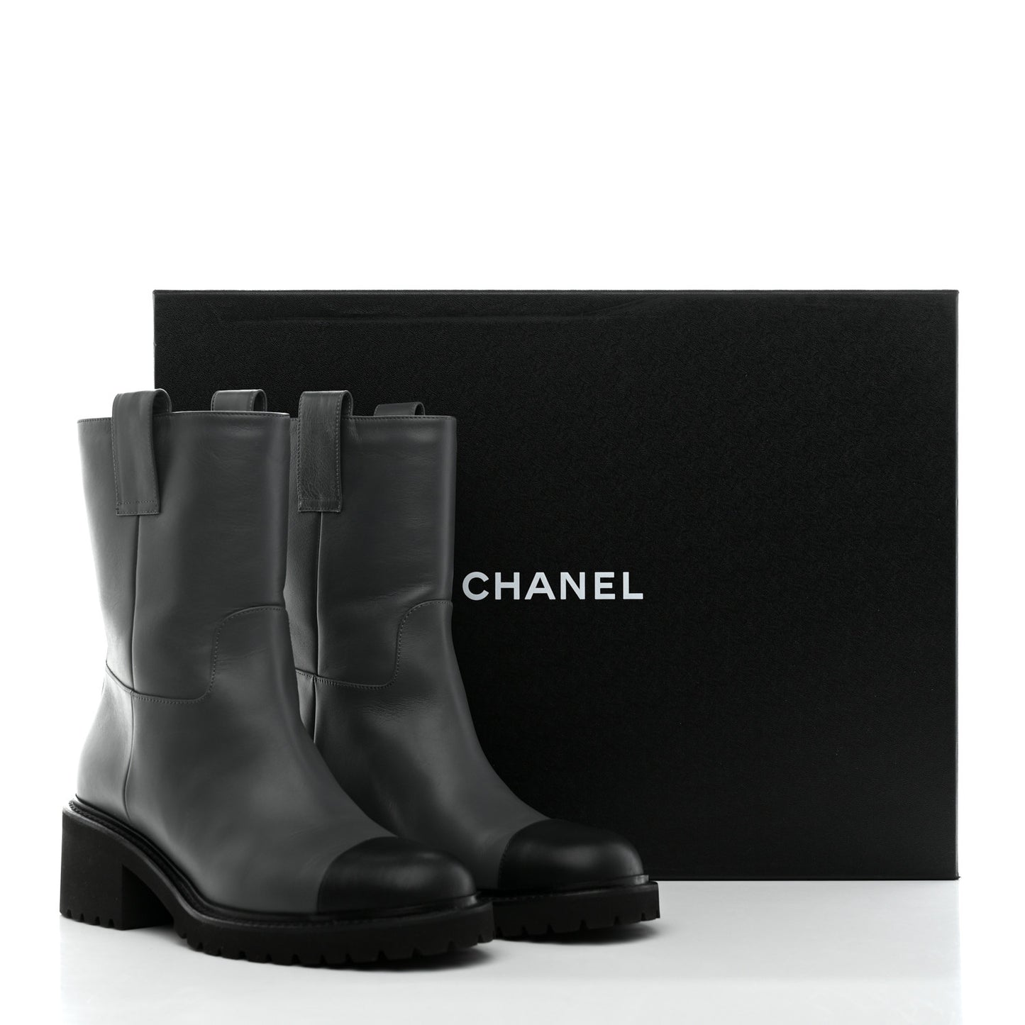 Calfskin CC Ankle Boots 39 Grey