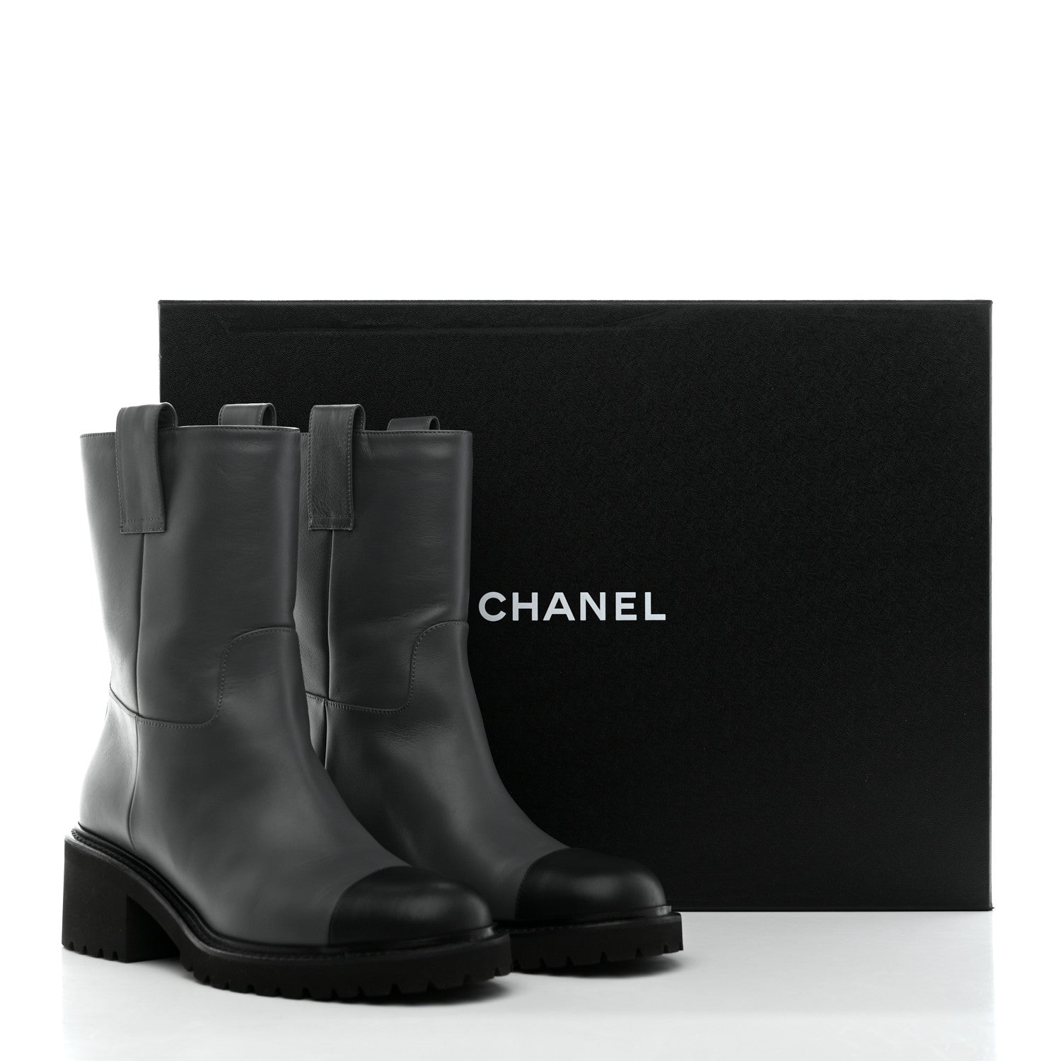 Chanel Calfskin CC Ankle Boots 39 Grey 9 of 9