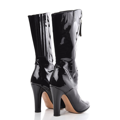 Valentino Garavani Patent Rebelle Front Zip Boots 37.5 Black 4 of 9