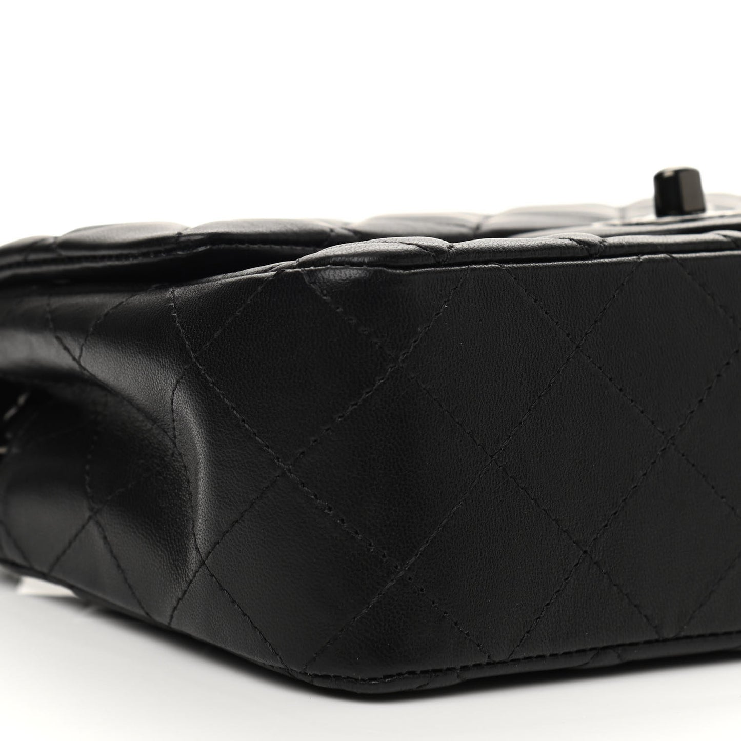 Lambskin Quilted Mini Rectangular Flap So Black