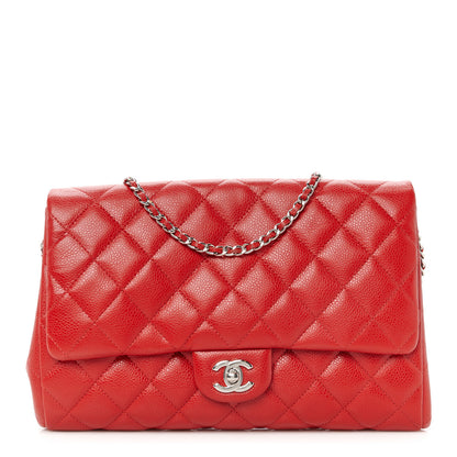 Chanel Caviar Quilted Clutch With Chain Flap Red 1 of 11