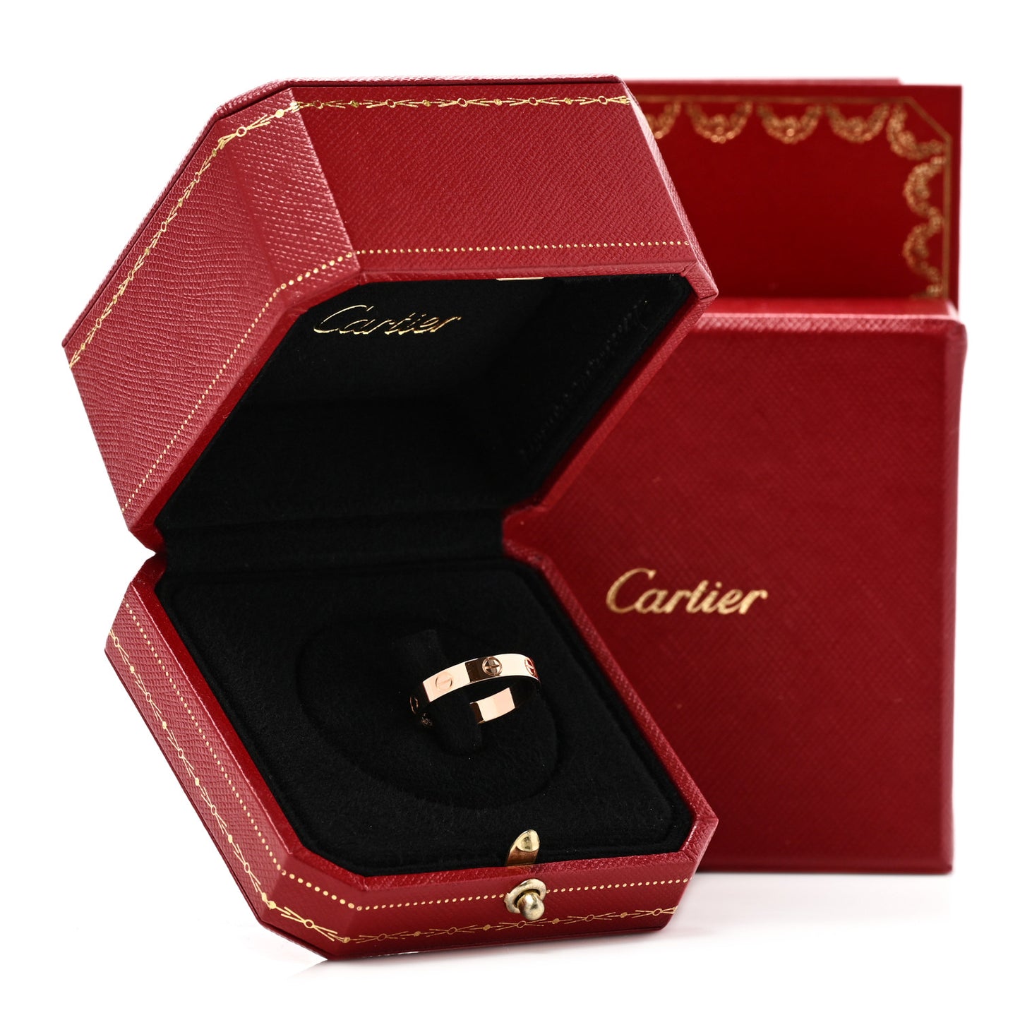 18K Pink Gold 3.5mm LOVE Wedding Band Ring 54 6.75