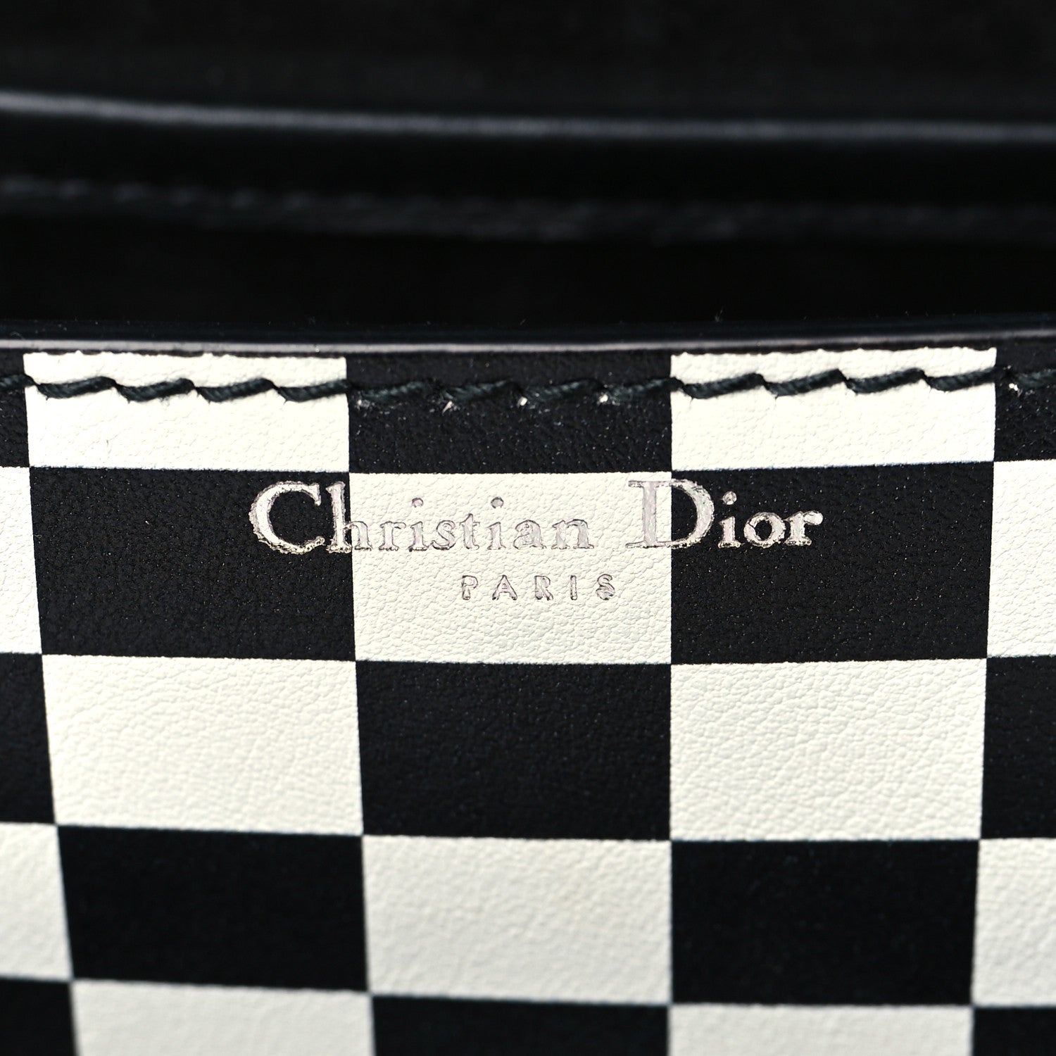 Christian Dior Calfskin Checkered Mini J'Adior Flap Bag Black White 5 of 5