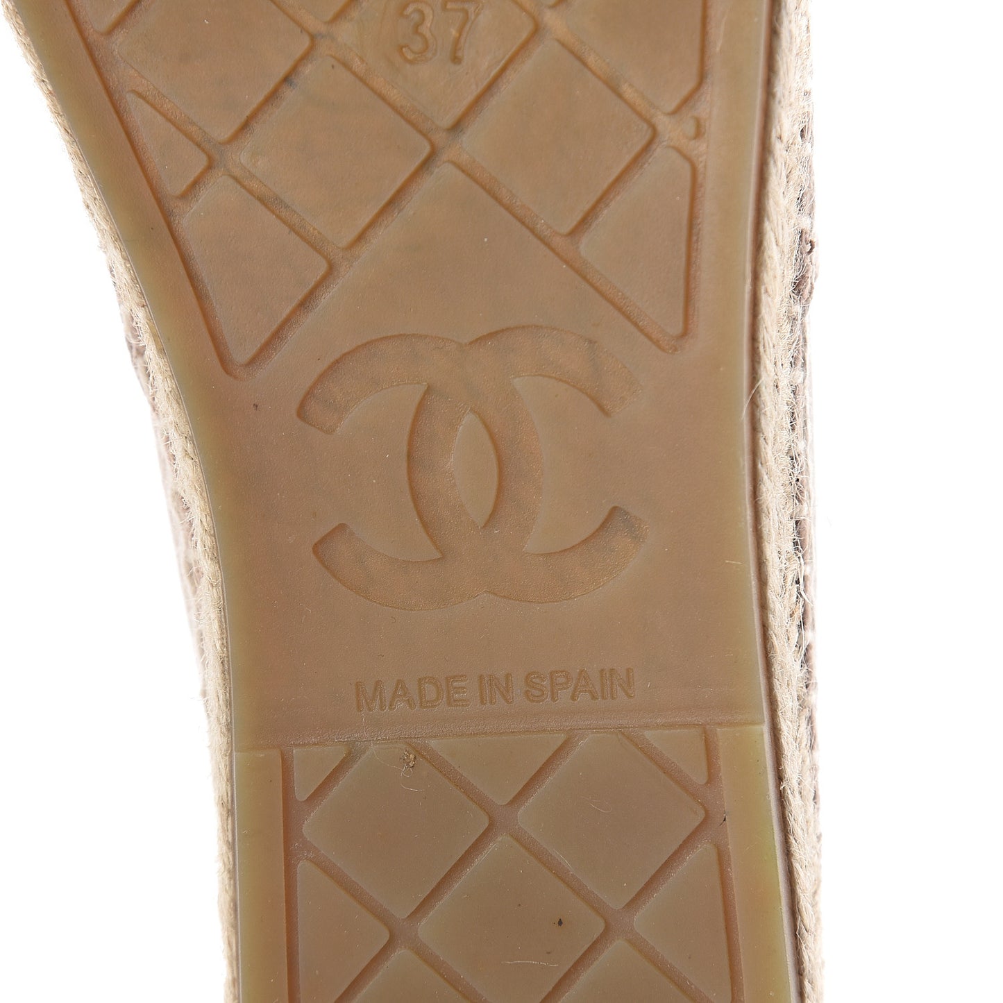 Velvet Logo Espadrilles 37 Beige Black