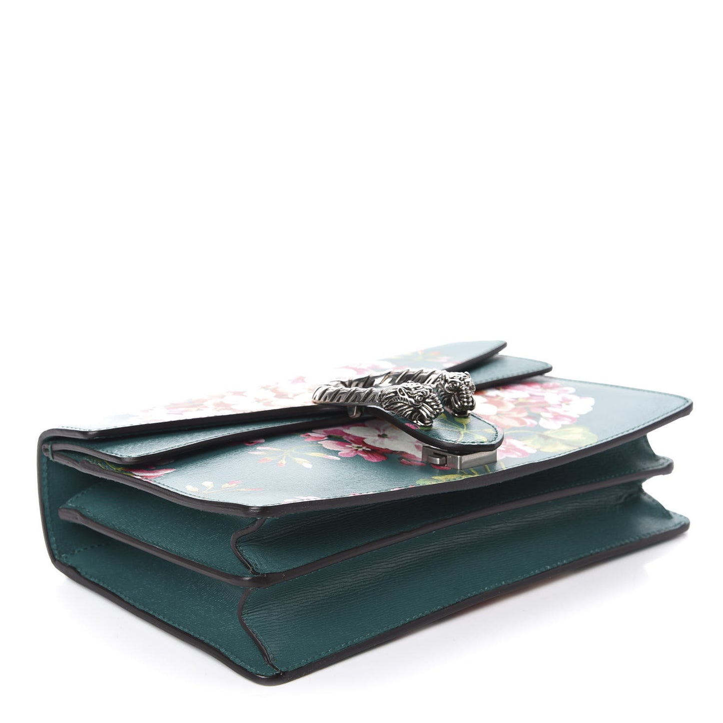 Calfskin Blooms Print Small Dionysus Shoulder Bag Bright Emerald Multicolor
