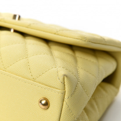 Chanel Caviar Quilted Mini Coco Handle Flap Yellow 9 of 15