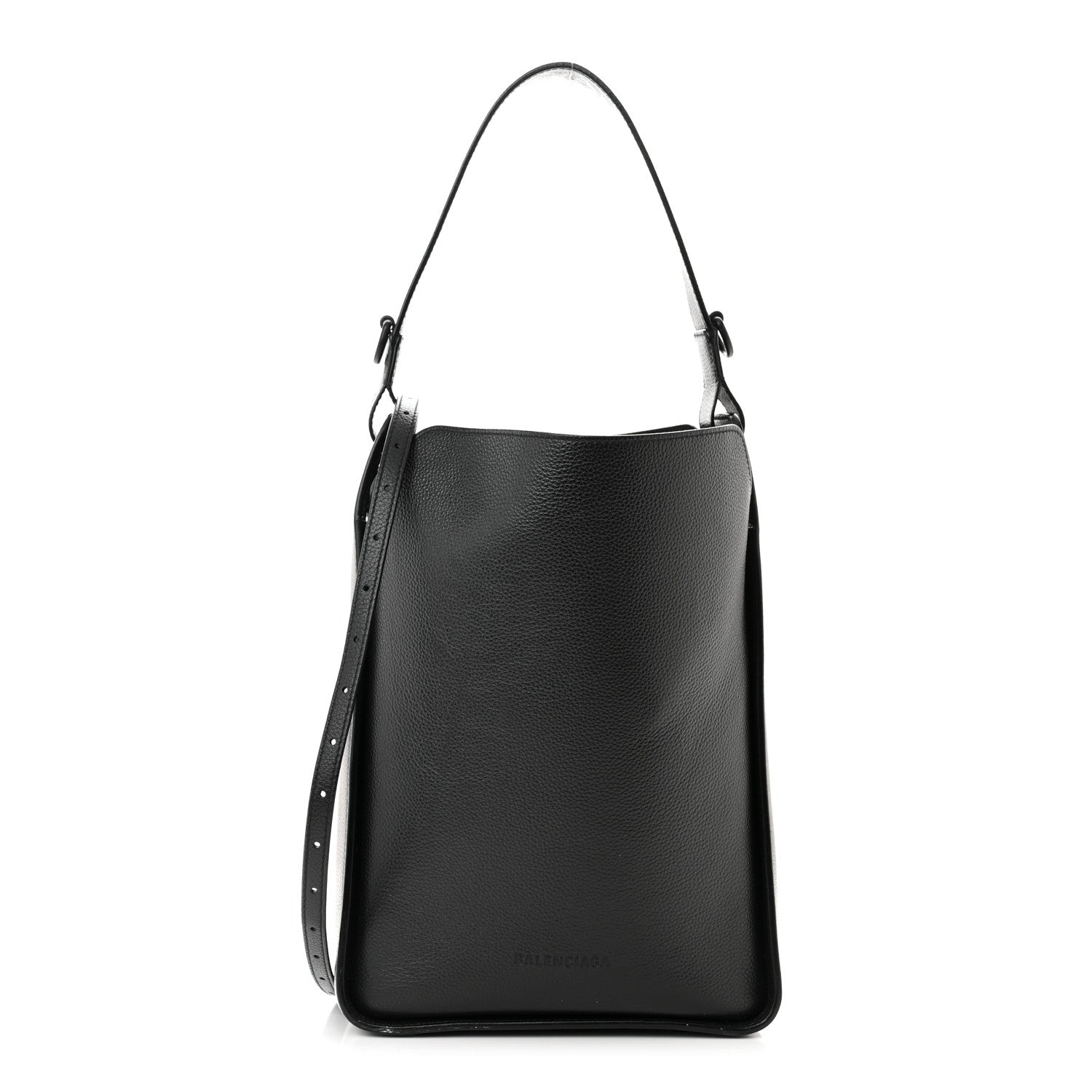 Balenciaga Calfskin Logo Embossed Small Tool 2.0 North-South Tote Black 3 of 12