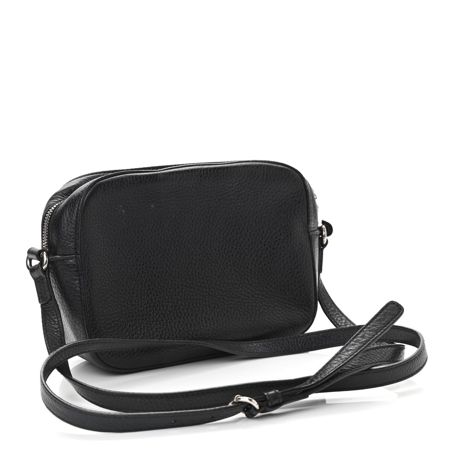 Pebbled Calfskin Studded Small Soho Disco Bag Black