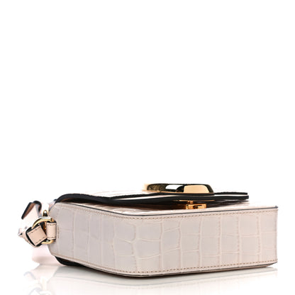 Chloe Calfskin Crocodile Embossed Mini C Double Carry Cement Pink 4 of 11