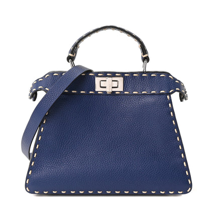 Fendi Cuoio Romano Selleria Chamois Small Peekaboo I SEE U Satchel Blue 1 of 9