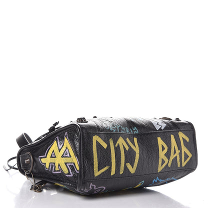 Balenciaga Agneau Graffiti All Over Classic Hardware S City Black Multicolor 4 of 7