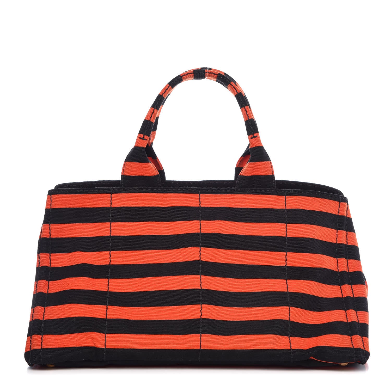 Prada Canapa Striped Tote Arancio 1 of 9