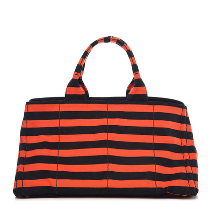 Prada Canapa Striped Tote Arancio 1 of 9