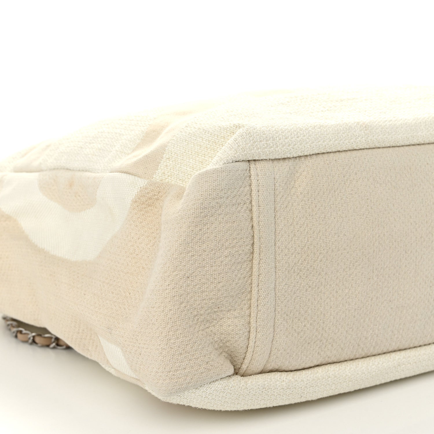 Chanel Canvas Large Shopping Tote White Beige 9 of 12